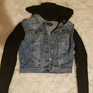 Distressed denim jacket